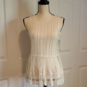 New Cream sheer lace tank